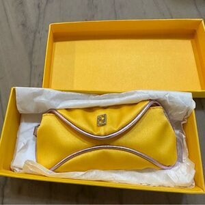 NEW Fendi Mini Wallet Pouch / Lipstick Holder Yellow